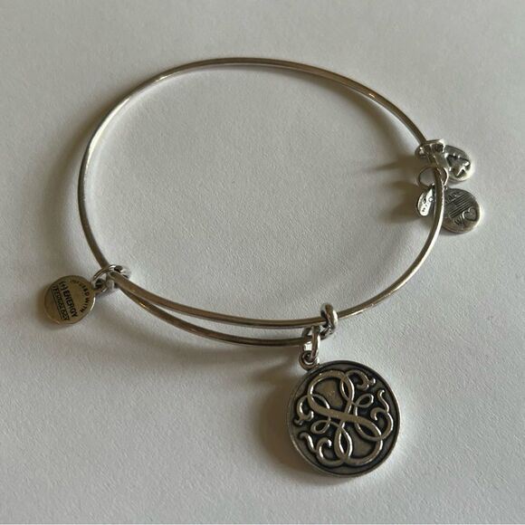 Alex and Ani Rafaelian Silver Infinity Charm Bangle Bracelet - Picture 3 of 13